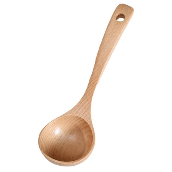 

spoons 1pc wooden pot soup spoon lightweight porridge table utensil (large)
