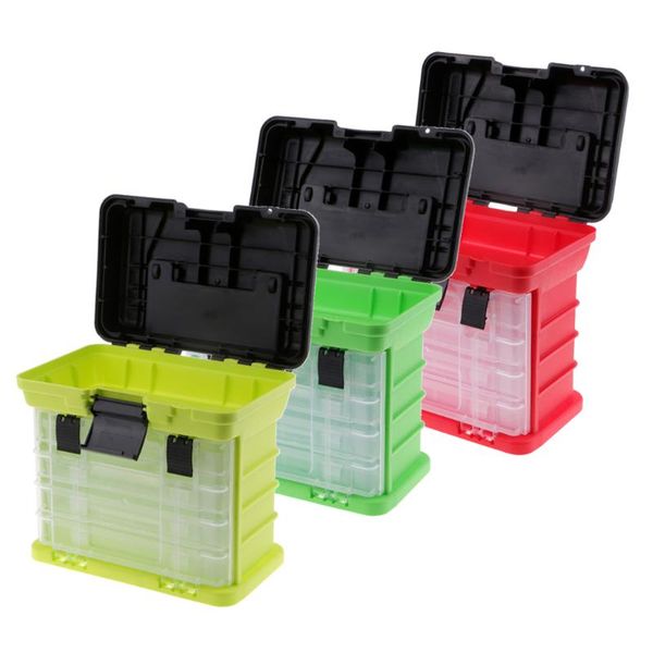 

fishing accessories tackle box portable 4 layers sea boat case with handle