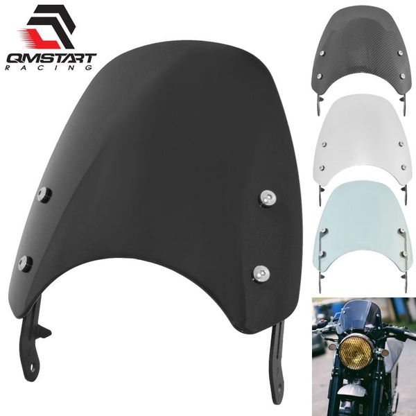 

motorcycle windshield qmstart racing windscreen screen shield wind deflectors abs for bonneville 2001-2021 , thruxton 900 2003-2021