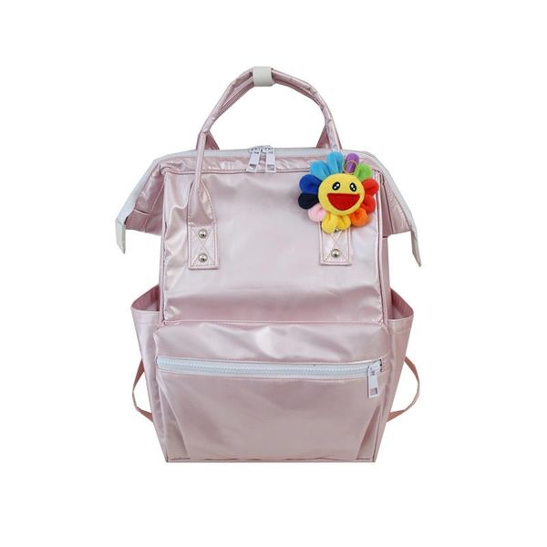 

outdoor bags fashion knapsack women ring backpack solid color waterproof bright surface teenager female mochila bagpack shoulder bag