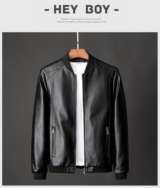 

men's jackets leather jacket men plus velvet thickening motorcycle european and american foreign trade fashion large size, Black;brown