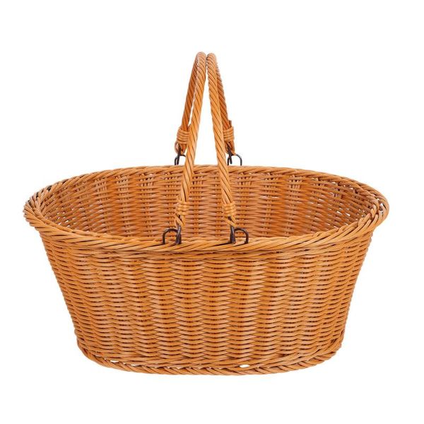 

storage baskets 1pc rattan basket fruit vegetable portable holder