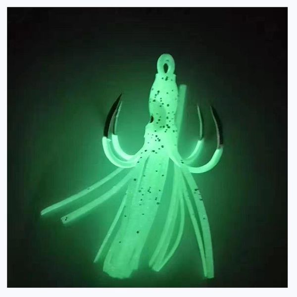 

fishing hooks 6pcs luminous squid four anchor hook glowing accessories tackle