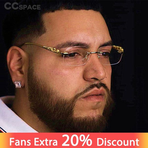 

sunglasses 53080 small frame rimless brand design square luxury leopardf men women fashion shades uv400 vintage glasses, White;black