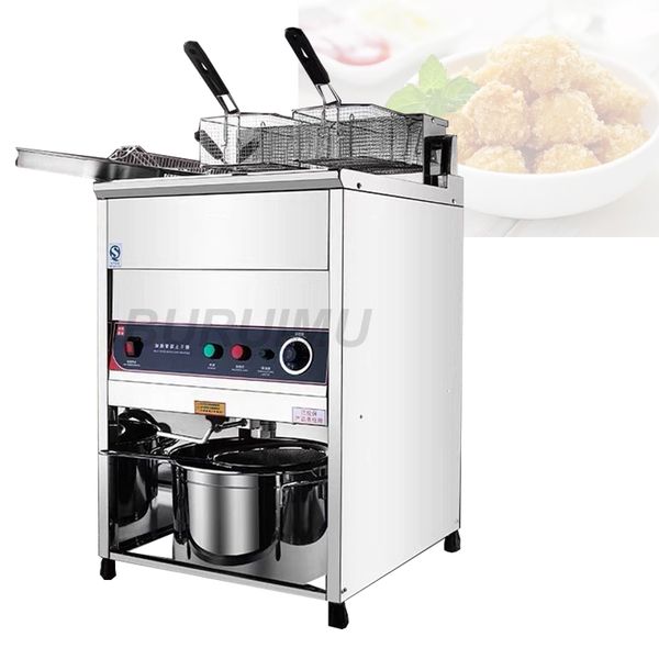 Máquina de fritadeira elétrica Máquina única vertical vertical automático de termostato multifuncional cilindro de alta capacidade frita fabricante de frango frito