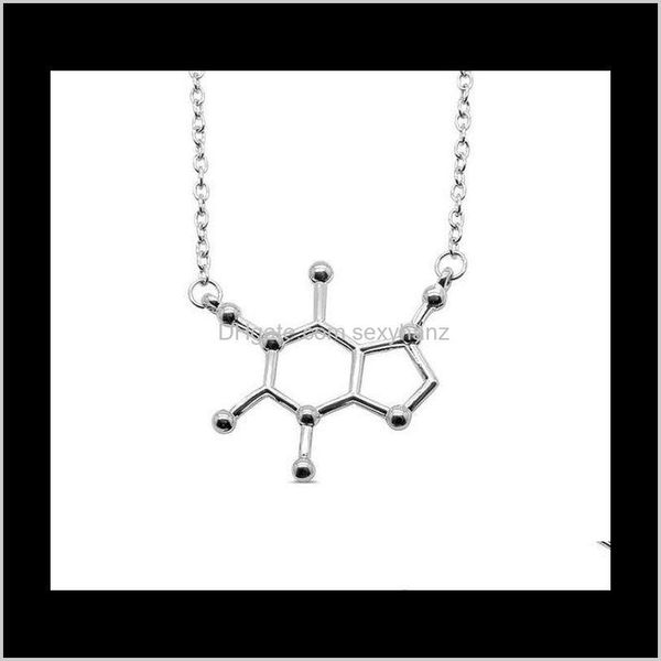 

pendant & pendants jewelry drop delivery 2021 10pcs simple molecule molecular structure necklaces hormone science element dopamine clavicle, Silver