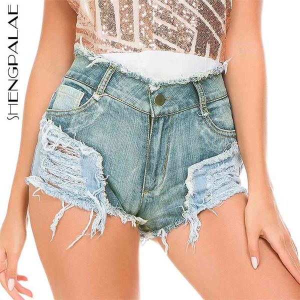 

holes short jeans womens summer high wist night club contrast color denim shorts female tide 5c591 210427, White;black