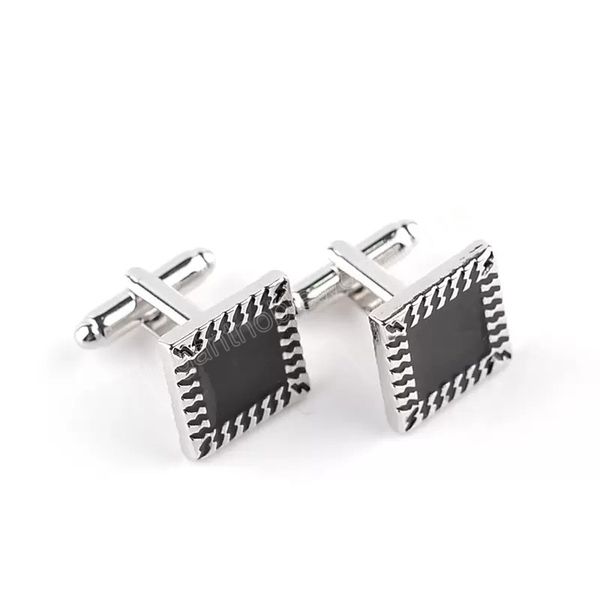 

shirts black cuff links fashion men's formal business suit shirt button cufflinks jewelry, Silver