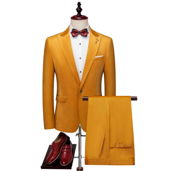 

fashion suits men's trend two piece bright blazer pants, White;black