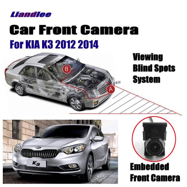 

car rear view cameras& parking sensors front logo grill camera for kia 2012 2014 not reverse rearview wide angle