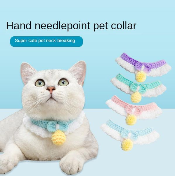 

cat costumes cute hand-woven and dog collar wool knitted necklace pet memorial christmas accessories