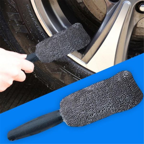 

car wash portable microfiber wheel tire rim brush cleaning for with plastic handle auto washing cleaner tools sponge