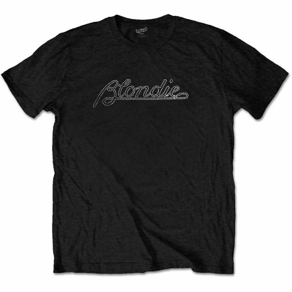 

blondie debbie harry diamante official logo t-shirt men unisex, White;black