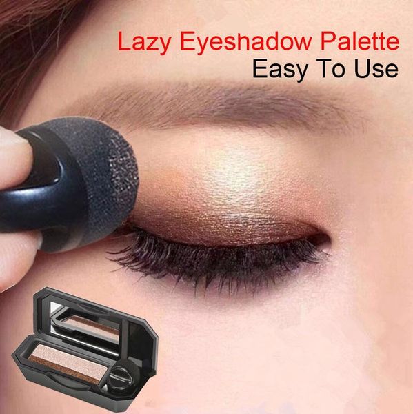 

eye shadow double color lazy makeup palette glitter eyeshadow pallete waterproof shimmer cosmetics