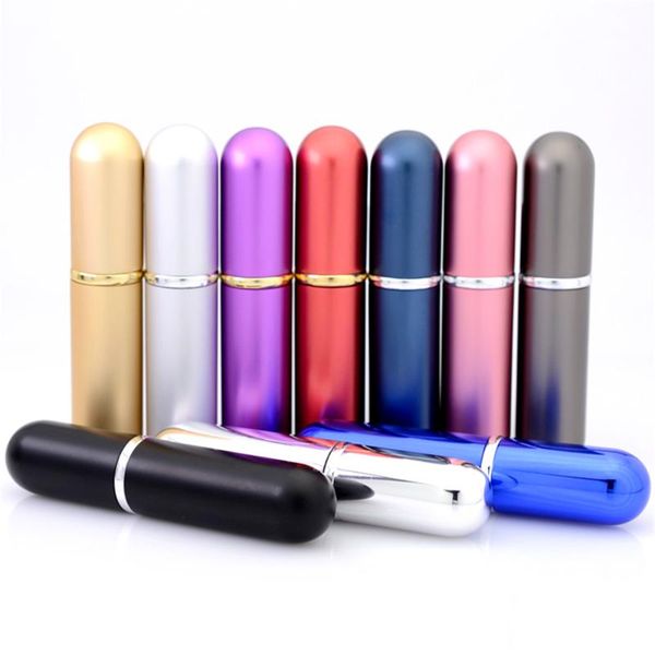 

5ml refillable portable mini perfume bottle &traveler aluminum spray atomizer empty parfume storage bottles & jars
