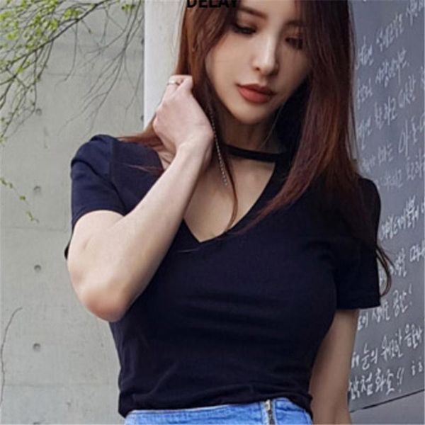 

women's t-shirt summer t shirt women elasticity korean style woman clothes slim tshirt female skinny short sleeve tee, White