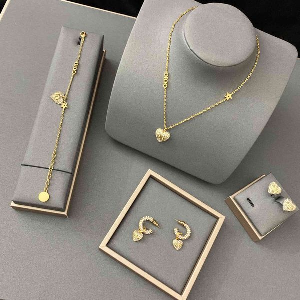 

fine jewelry online family's new letter love necklace red earrings high version bracelet 65% off store online sale, Red;blue