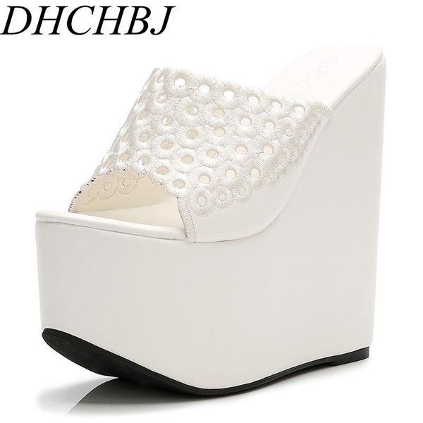

slippers summer 15cm female 2021 korean version of the wild non-slip soft bottom high heel beach sandals and, Black