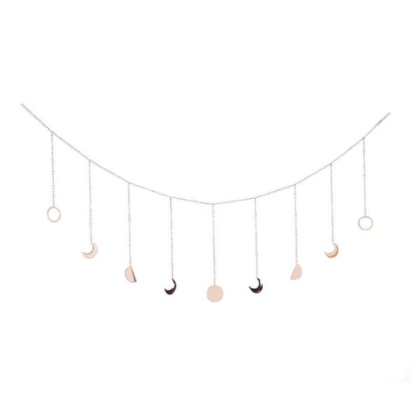

tapestries moon phase metal pendant with chain hanging wall art decoration ornament
