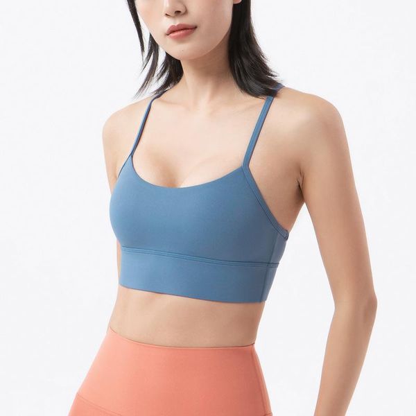 Completo da yoga Y Word Beauty Back Morbido elastico Reggiseno sportivo da donna Fitness Top Semplice piccola fionda traspirante Palestra Casual Intimo da corsa