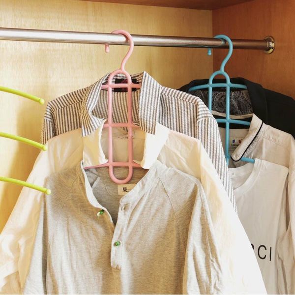 

three layer coat hanger anti-skid dryer fishbone type clothes rack plastic laundry wardrobe solid hangers & racks
