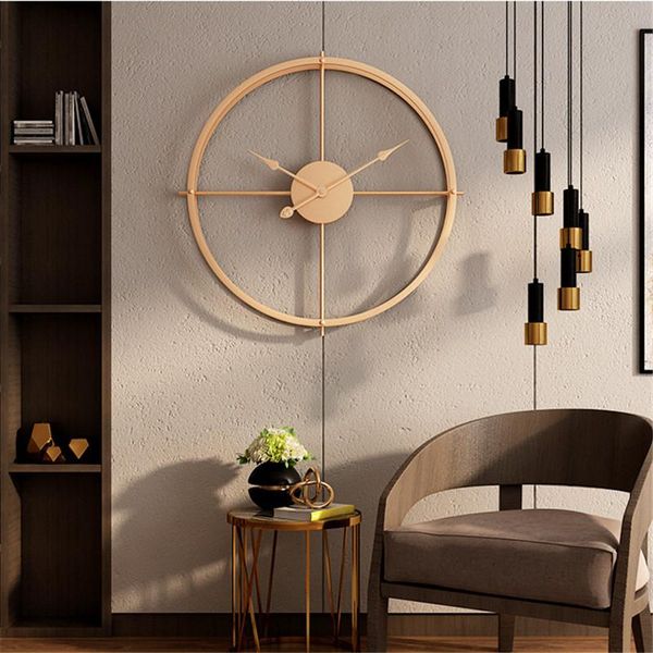 

nordic metal wall clock vintage living room decoration salon modern design hanging watch office bar kitchen home decor bedroom clocks