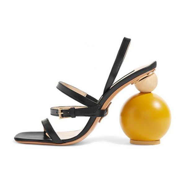 

sandals woman crude heel open toe square narrow band round lantern party female shoes fashion women's 2021, Black