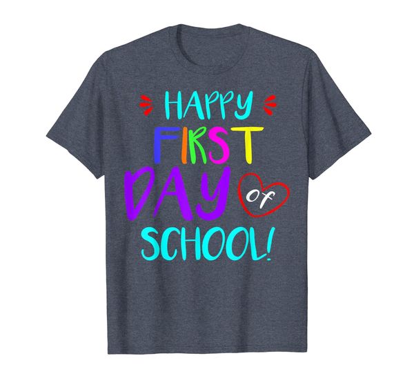

happy first day of school teachers students gift t-shirt, White;black