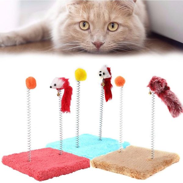

funny cat tree jumping platform with spring mouse ball toy pet crazy training for toys