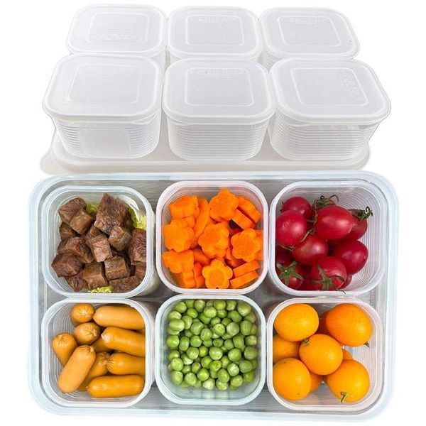 

storage bottles & jars food container set with lids - bpa plastic containers for pantry organization and