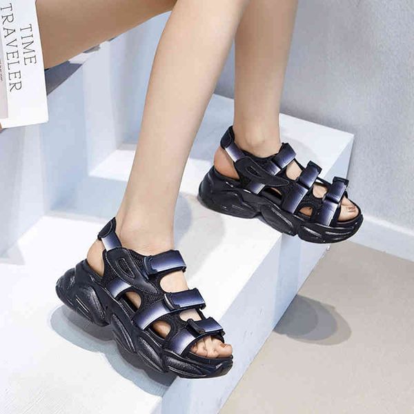 

sandals mesh summer for women shoes woman wedges female shoe platform ladies high heels beach fashion crpb, Black