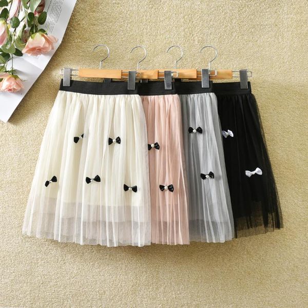 

skirts children girl tulle long tutu skirt bowknot mesh pink pettiskirt kids princess ruffle fluffy summer girls clothes, Blue