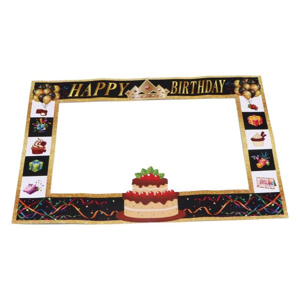 

1pc children birthday paper po frame booth prop (assorted color) frames
