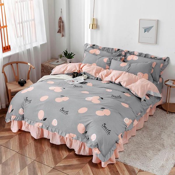 

bedding sets full  king lace 100%cotton set duvet cover pillowcase flat bed sheet bedspreads home el bedclothes bedroom