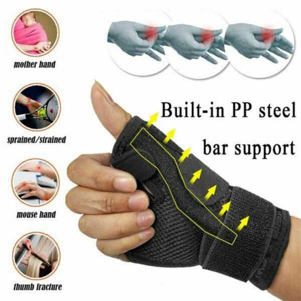 

wrist support 1pcs thumb sprain protective wraps tendon sheath fracture fixed mouse finger correction sports safety, Black;red