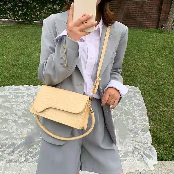 

waist bags women's crocodile pattern fashion one shoulder messenger versatile casual vintage leather solid color portable small square