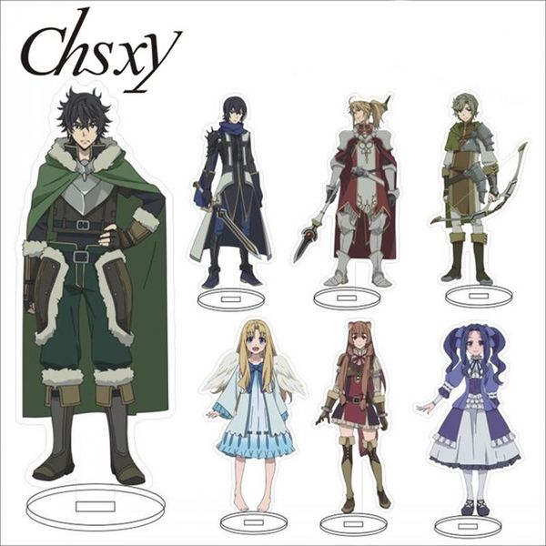 

keychains anime the rising of shield hero stand model plate cosplay raphtalia firo acrylic figure desk decor creative fans gifts, Silver