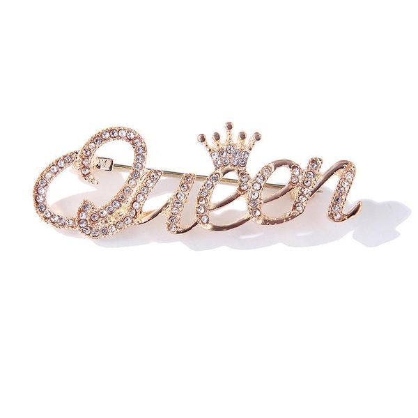 

pins, brooches 2021 fashion women vintage metal queen letter crown corsage brooch pin concise badge sweater jewelry gifts, Gray