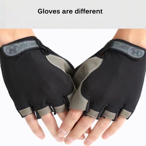 

cycling gloves breathable half finger anti slip pad motorcycle mtb road bike men women sports fitness bicycle, Black