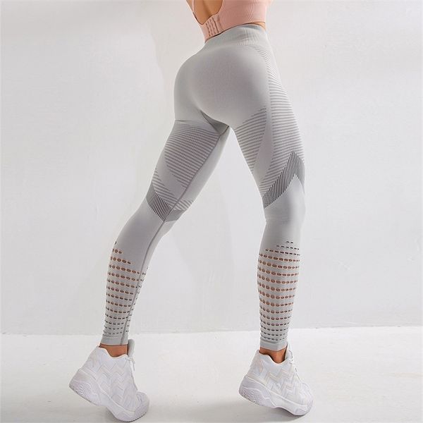

normov seamless women leggings fitness high waist push up patchwork hollow out spandex legging casual femme leggings feminina 211216, Black