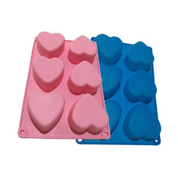 

silicone cake molds heart mold 6-cavity silicone moulds for cookies candy 122111