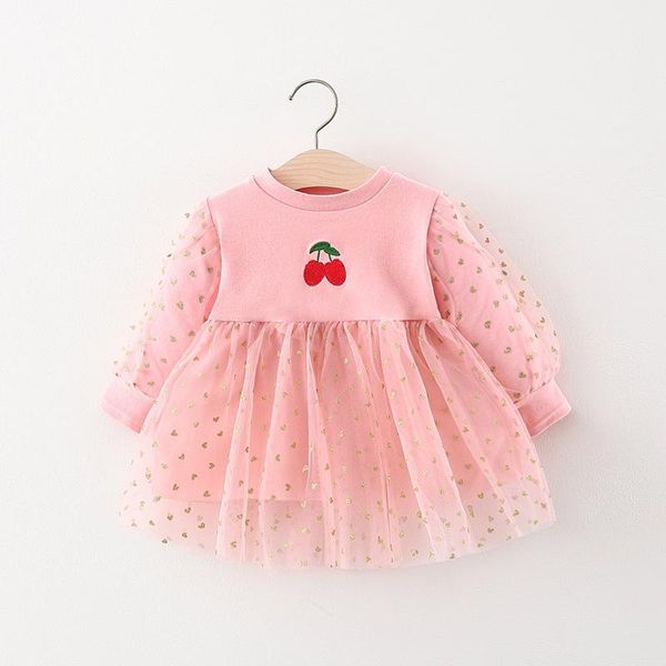 

girl's dresses 2021 fall born baby girl dress toddler girls princess 1st birthday party for infant clothing 0-2y kids vestidos, Red;yellow