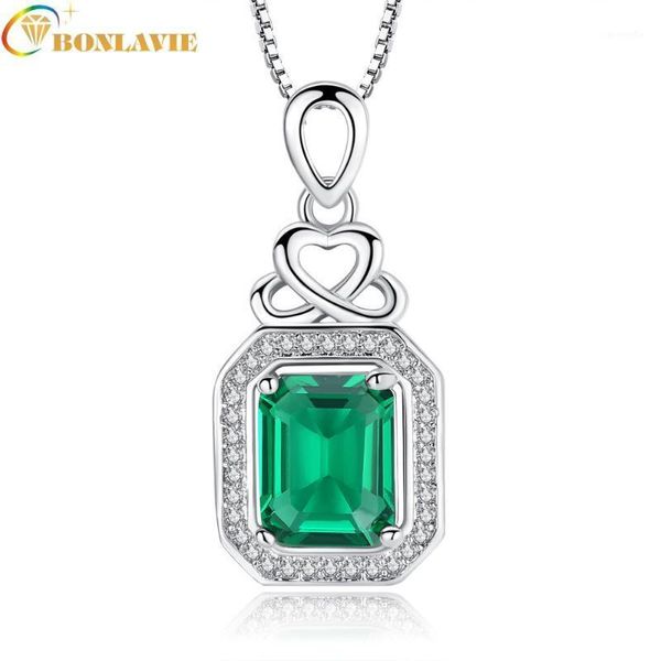 Collane con ciondolo Collana quadrata con serratura a cuore coreano Micro-set verde per regalo donna Jewerly Fashion