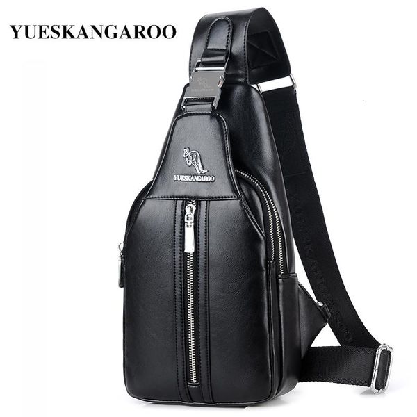 

waist bags men chest bag single shoulder leather crossbody sling male casual pack vintage messenger travel