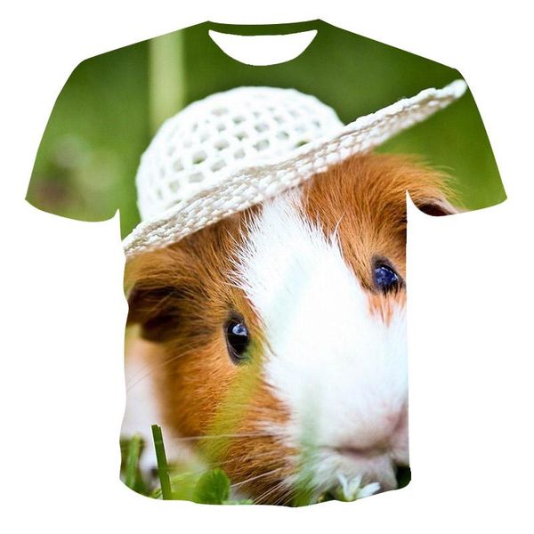 

men's t-shirts 2021 spring/summer and women's t-shirt 3d printing children's shirt animal cute mouse pattern casual oversized, White;black