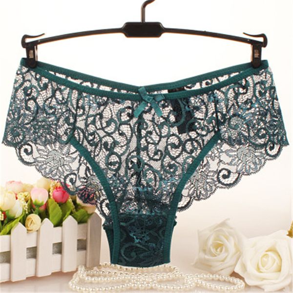 

wholesale womens seamless lace panties fashion trend hollow out breathable solid color underwear female middle waist comfortable briefs, Black;pink