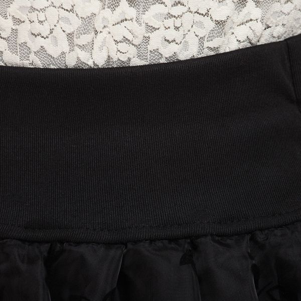 

zuolunouba summer preppy style flower bow mini tutu skirt elasticity lace skirts shorts woman high waist large size 210323, Black