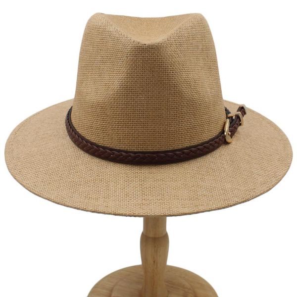 

wide brim hats men women classical straw panama summer fedora sunhats trilby caps party outdoor beach travel size us 7 1/4 uk, Blue;gray