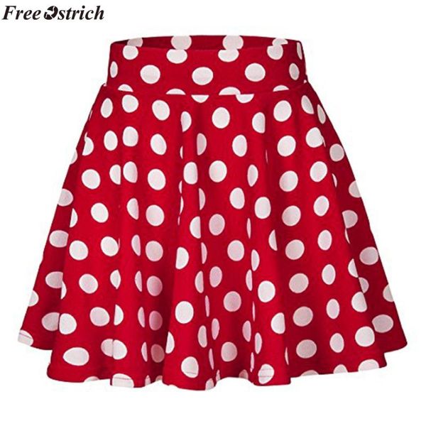 

skirts ostrich fashion party cocktail summer women's polka dot print skirt high waist midi, Black