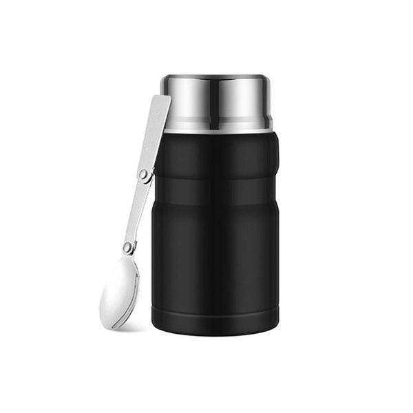 

vacuum insulated flask wide mouth travel cold folding spoon outdoor leakproof portable container stainless steel jar water bottles